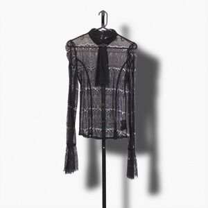 Elegant Black Lace Women Top